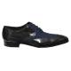Mezlan "Zorba" Black / Blue Genuine Patent Leather / Suede Oxford Dress Shoes 15733.